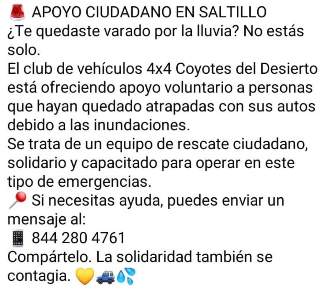 Surge grupo solidario ante emergencias por lluvias