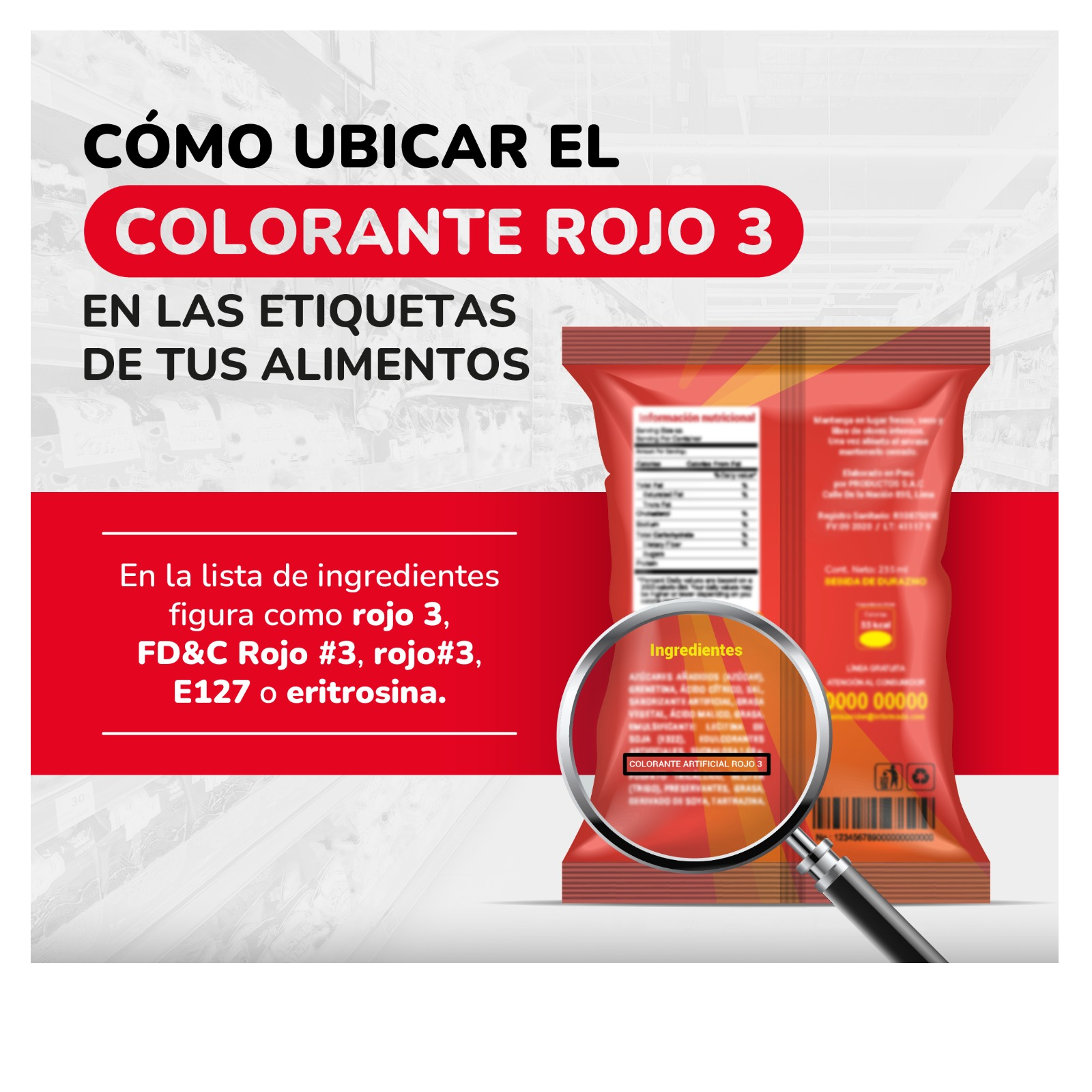 Por sus riesgos, prohibirían “rojo 3” en alimentos