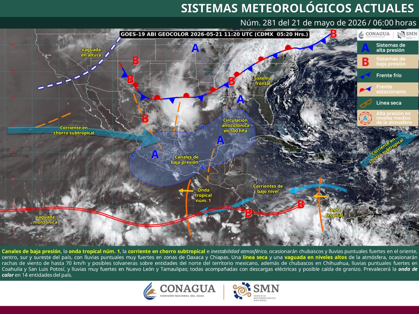 Esperan lluvias en todas las regiones de la entidad