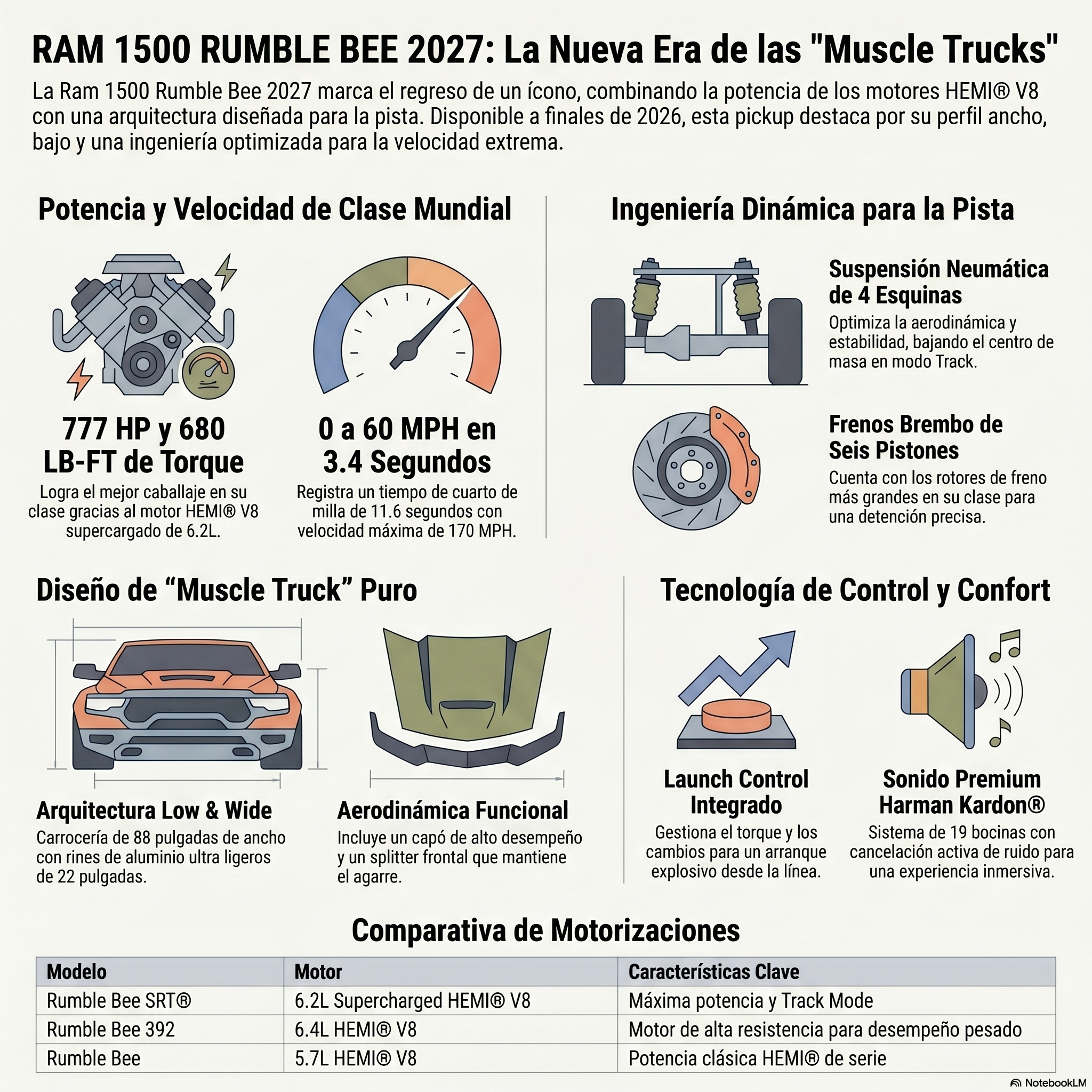 La Nueva Ram 1500 Rumble Bee 2027: El Regreso del “Muscle Truck” de Alto Rendimiento