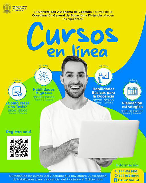 Invita UAdeC a los cursos en línea para fortalecer habilidades clave
