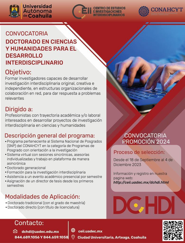 Abre UAdeC convocatoria para Doctorado en Ciencias y Humanidades