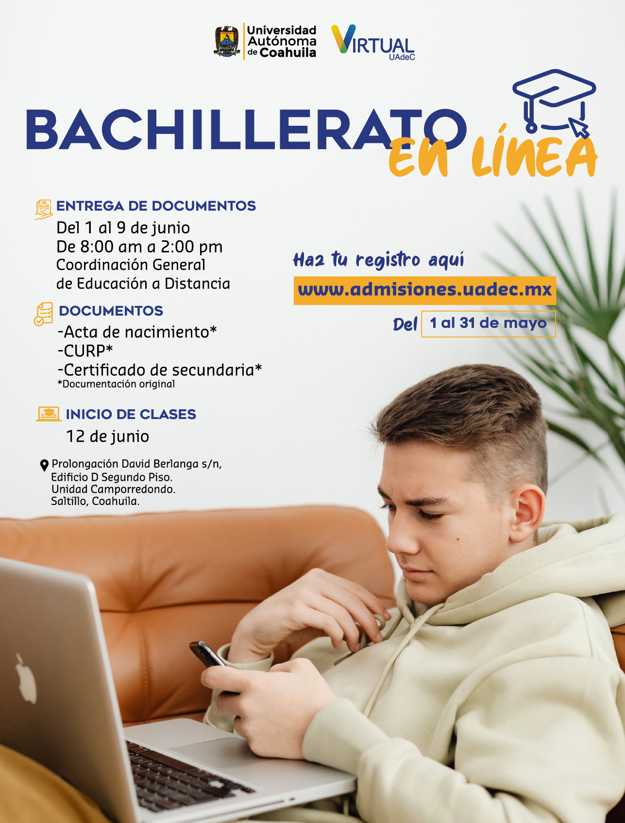 Invita UAdeC a realizar bachillerato en su campus virtual