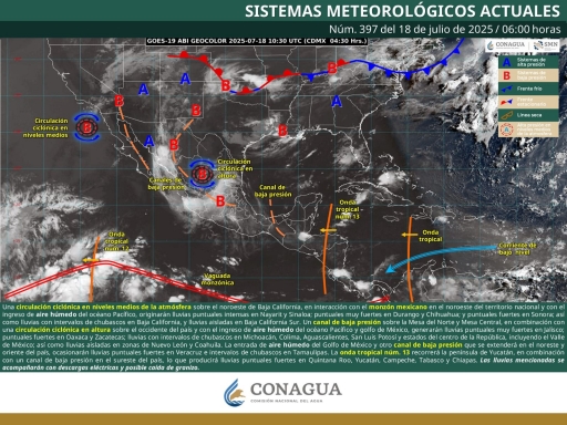 Pronostican lluvias aisladas y chubascos dispersos en Coahuila