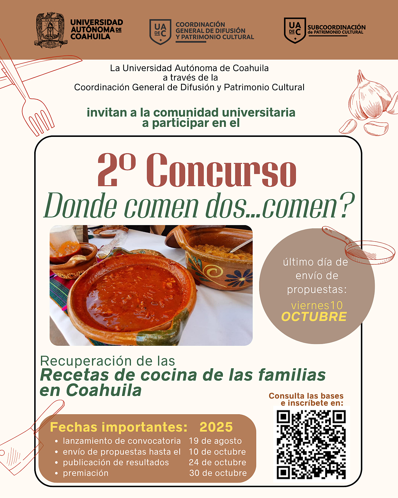 Convoca UAdeC a preservar las recetas tradicionales 
