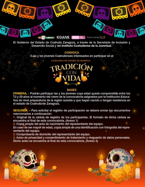 Convocan a participar en el concurso Altares de Muertos “Tradición con Vida”