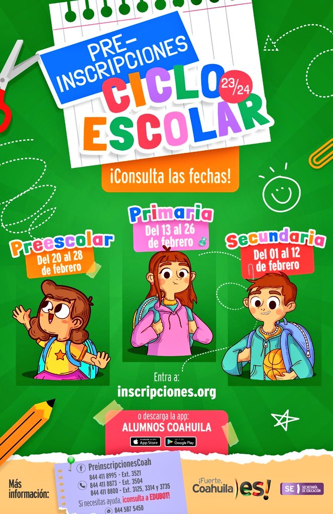 Explican plazos de preinscripciones para ciclo 2023-2024