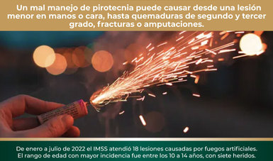 Pide IMSS evitar pirotecnia en fiestas patrias