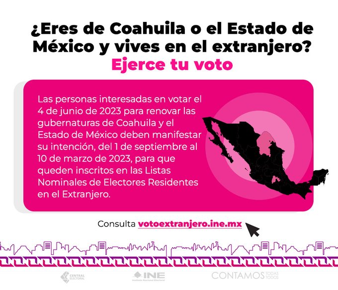 Buscan 2 mil 800 coahuilenses votar desde el extranjero