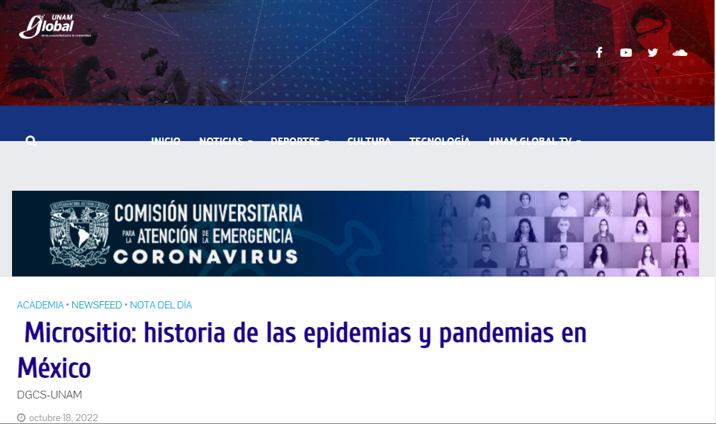 Compartirá UNAM la historia de las epidemias y pandemias en México