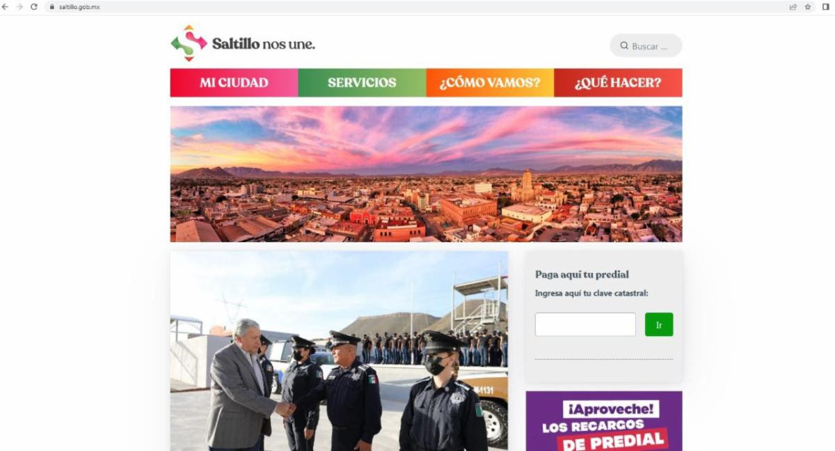 Renueva Saltillo su sitio web para mejorar atención ciudadana