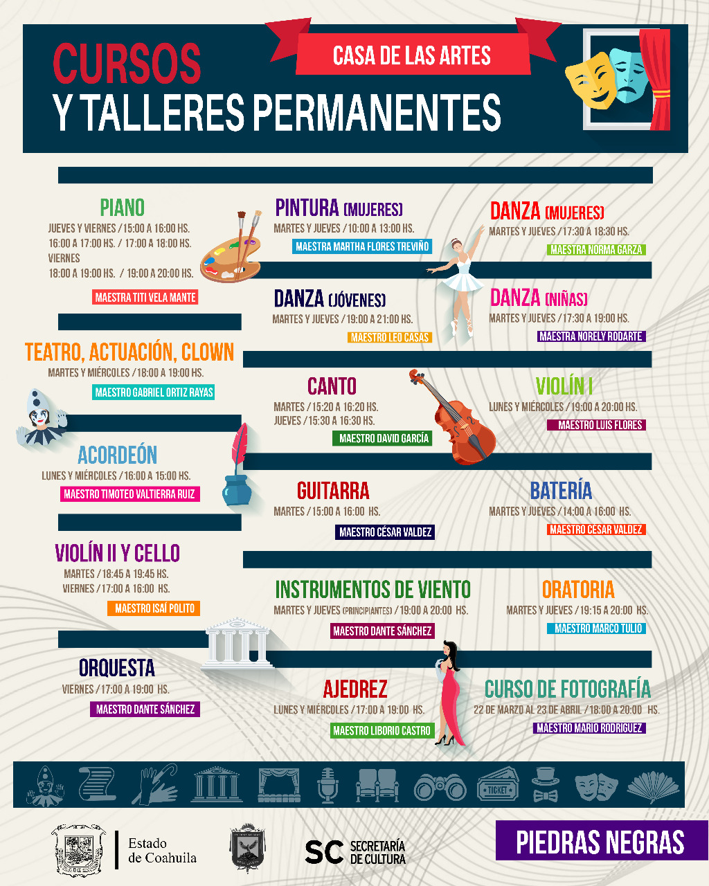Invitan a disfrutar de talleres culturales en la Región Norte