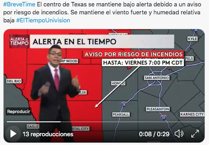 En Estados Unidos las alertas por riesgo de incendios se difunden en radio y televisión.